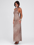 ALLIRA MAXI DRESS - NEUTRAL : LEOPARD