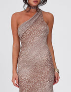ALLIRA MAXI DRESS - NEUTRAL : LEOPARD