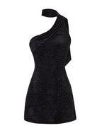 ALLIRA BURNOUT MINI DRESS 2.0 - BLACK : SNAKE