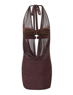 MAKENA TWO - PIECE DRESS - CHOCOLATE