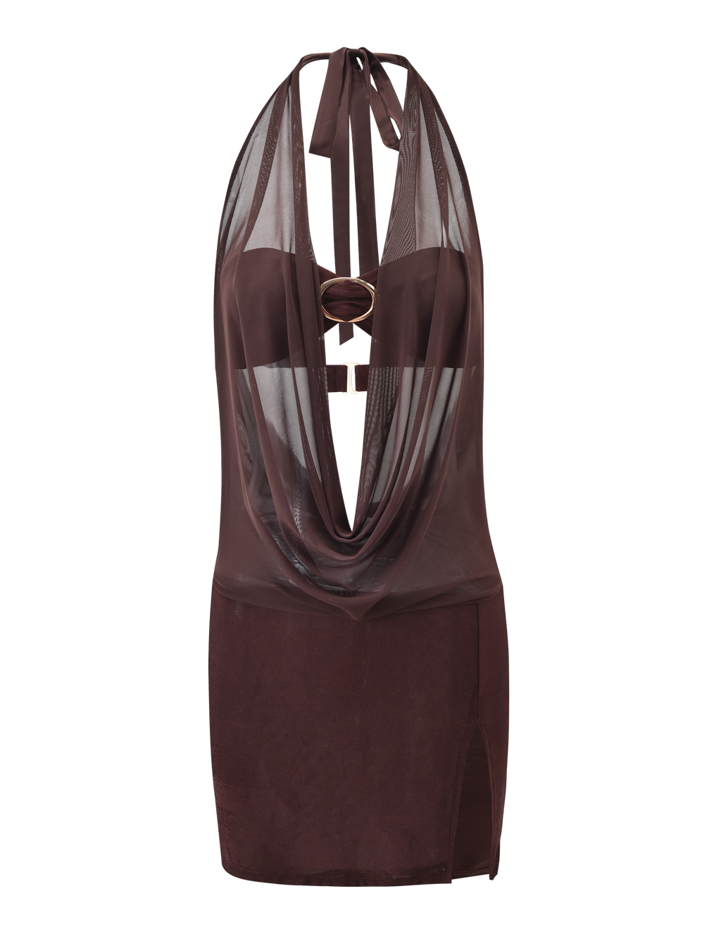 MAKENA TWO - PIECE DRESS - CHOCOLATE