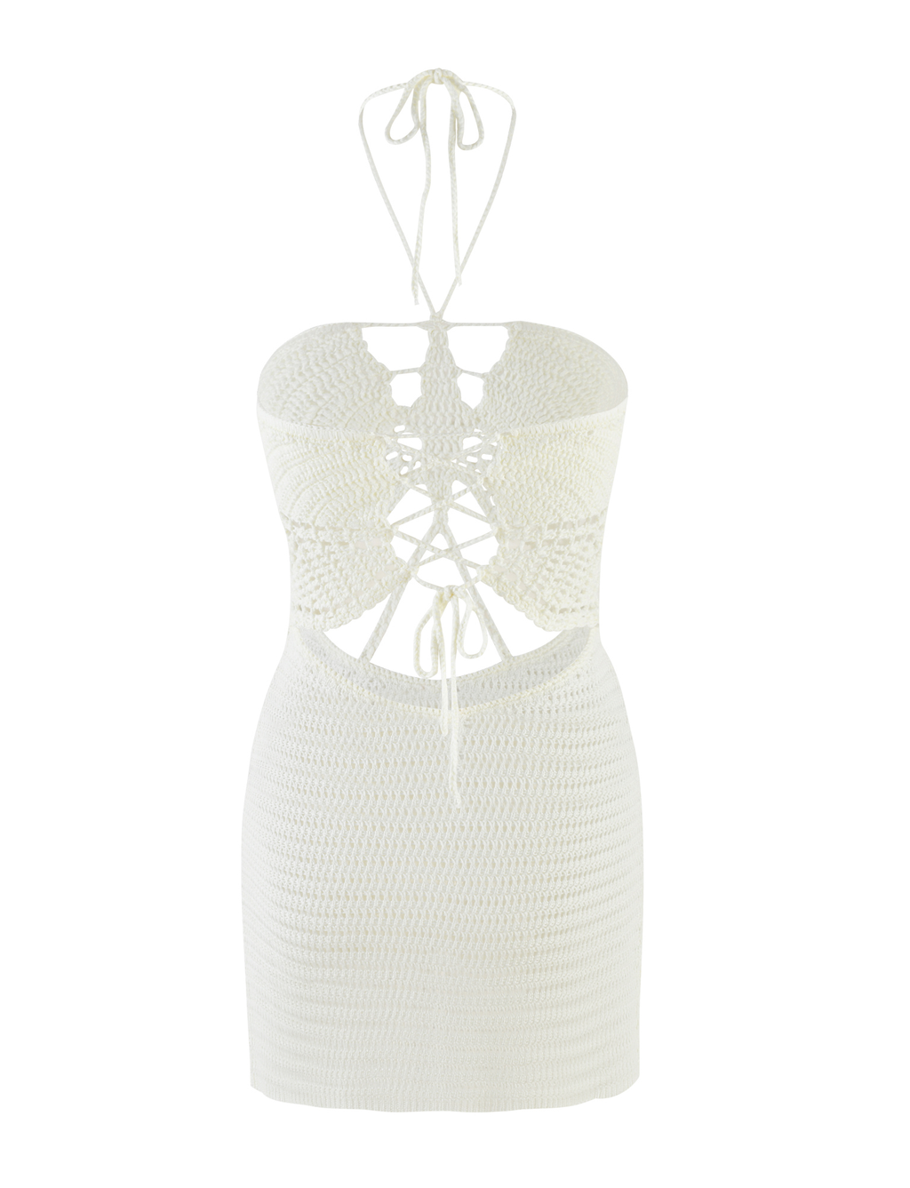 AZADI MINI DRESS - WHITE : CREAM : WHITE