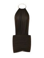 EVANNA MINI DRESS - BROWN : CHOCOLATE