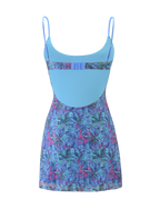 ZEINA MINI DRESS - BLUE FLORAL SEQUIN