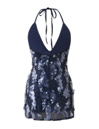 ZANA MINI DRESS - NAVY SEQUIN