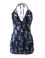 ZANA MINI DRESS - NAVY SEQUIN
