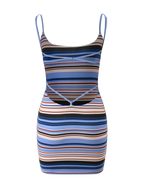 MINERVA MINI DRESS - BLUE STRIPE