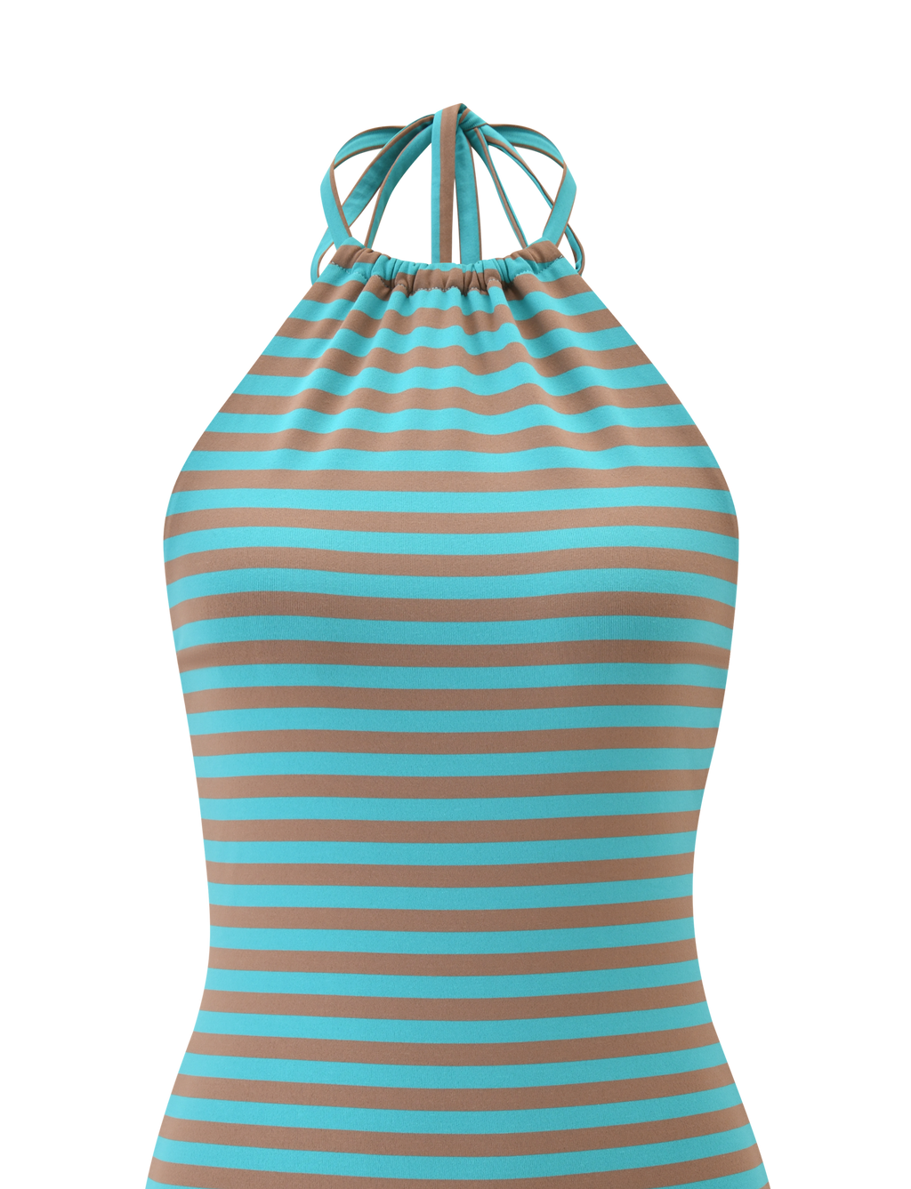 DILLON DRESS 2.0 - MUSHROOM AQUA STRIPE