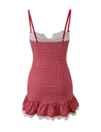 EMMALINE MINI DRESS - RED GINGHAM