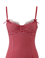 EMMALINE MINI DRESS - RED GINGHAM