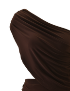 RYLAND DRAPED MINI DRESS - CHOCOLATE
