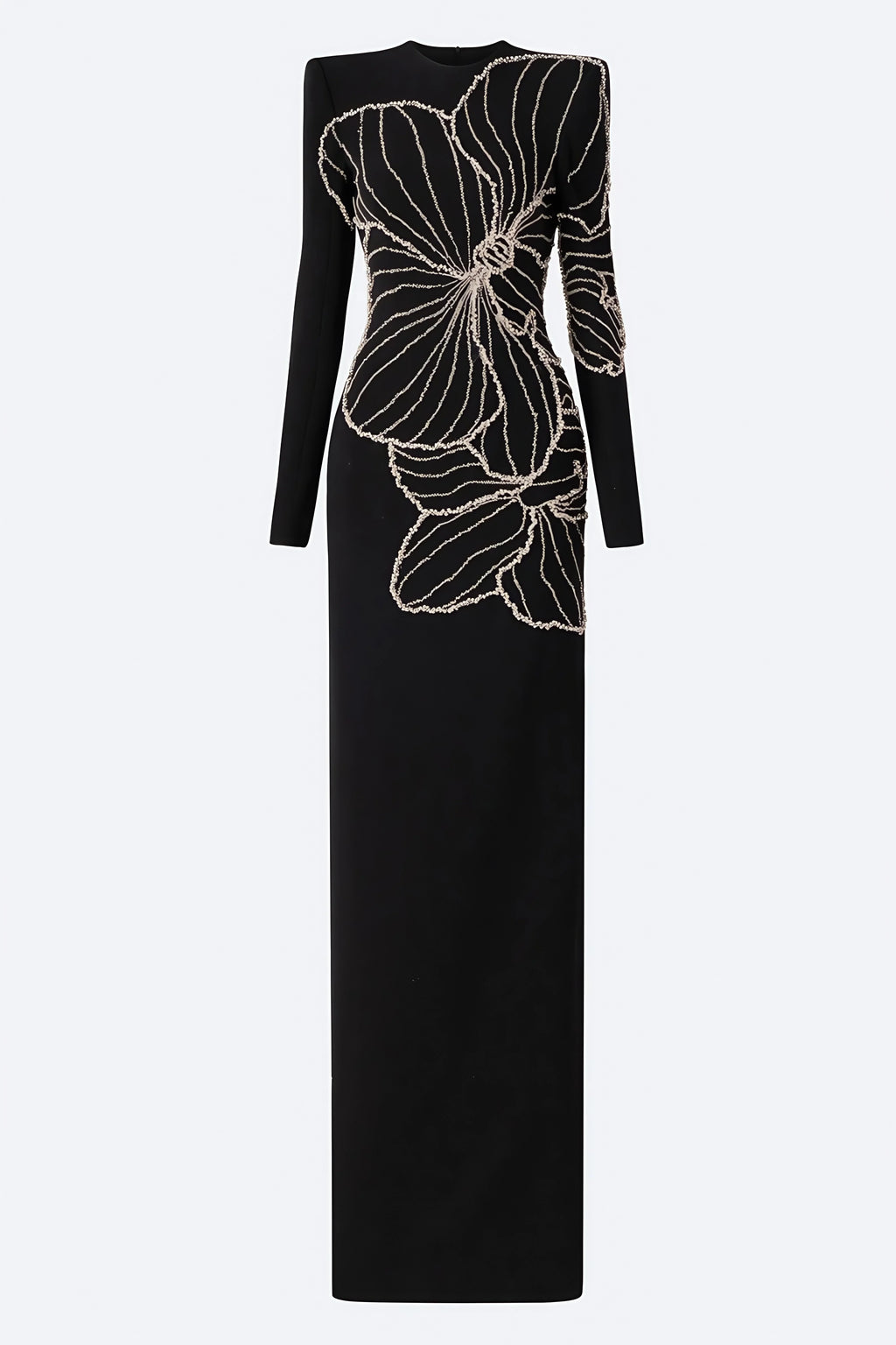Tildat Long-Sleeved Orchid-Patterned Maxi Dress