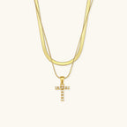 Opal Charm - LayeRed Gold Initial Necklace