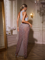 Halterneck Crystal Pearl Skirt Set