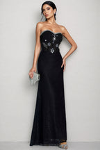 Cecily Black Diamond Off-shoulder Maxi Dress