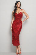 KAYA Sleeveless Pearl Sequin Midi Dress