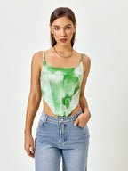 Tie Dye Backless Zipper Top