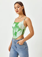 Tie Dye Backless Zipper Top