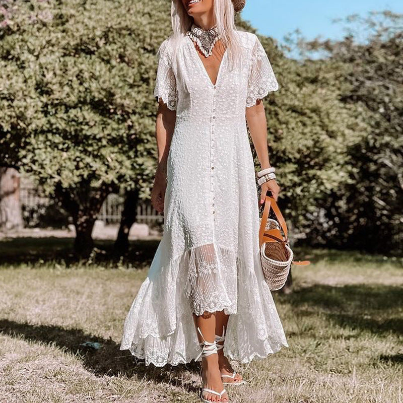 Vanesa Effortless Boho Lace Dress for Women Evening Wear Edit