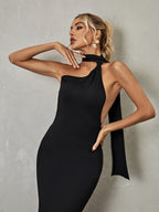 Backless Maxi Dress In Black