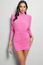 Liviand Crystal Embellished Draped Mini Dress