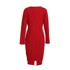 DressBetty - Long Sleeve Deep V-Neck Bandage Bodycon Evening Party Dress Plus Size S-XXL