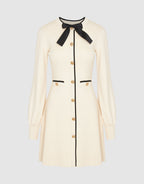 Bow Décor Crew Neck Knitted Dress