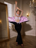 High Neck Pearl Lotus Maxi Dress