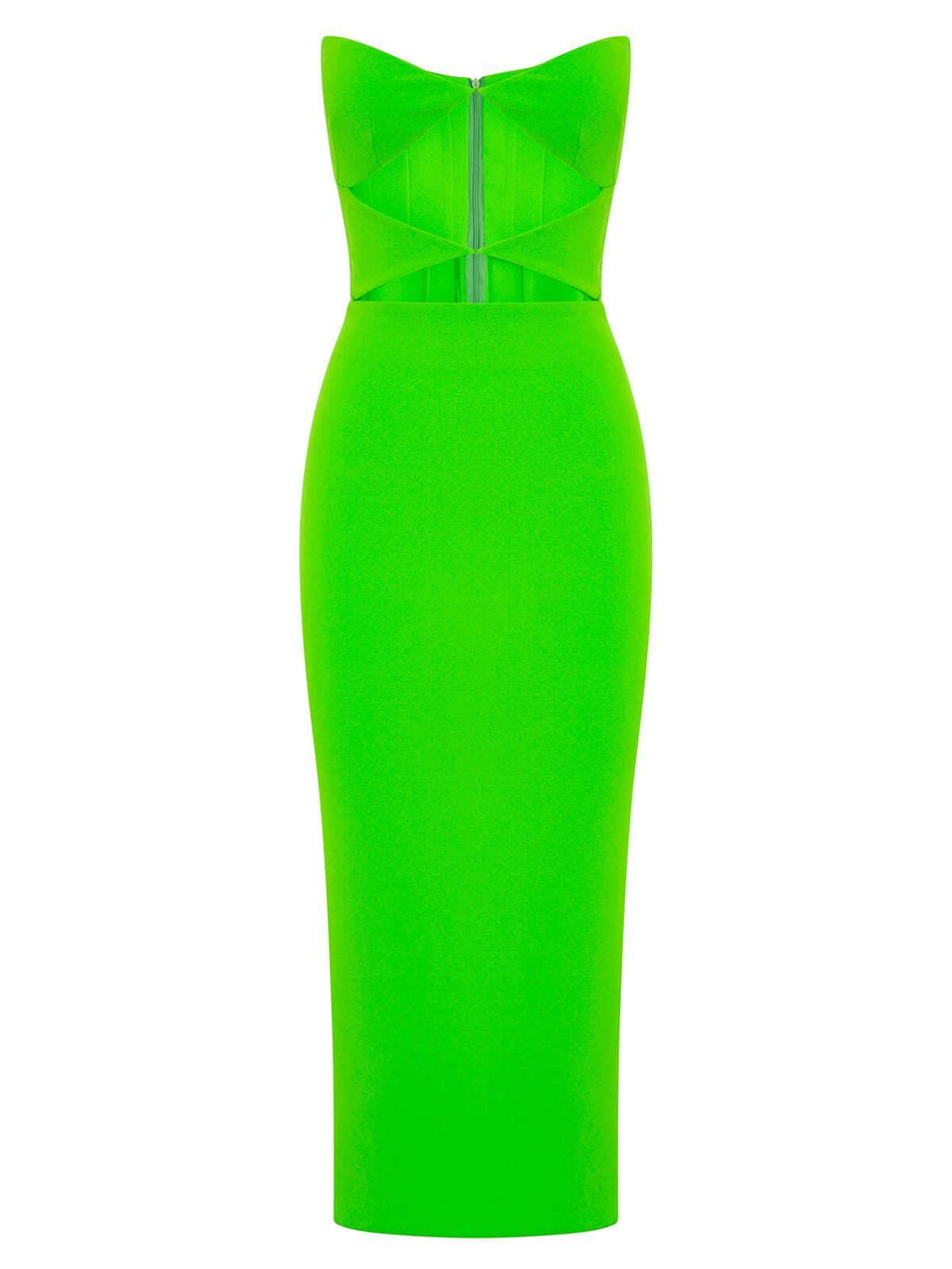 Uma Strapless Cutout Bandage Dress In Green