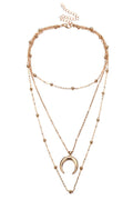 Crescent Bead Layered Necklace