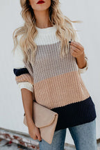 Cream Stripe Knit Sweater