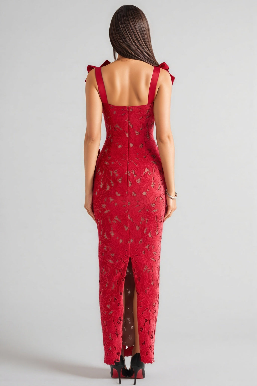 Fiona Red Bow Maxi Dress