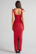 Fiona Red Bow Maxi Dress