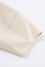V Neck Single-breasted Cotton Linen A-line Dress