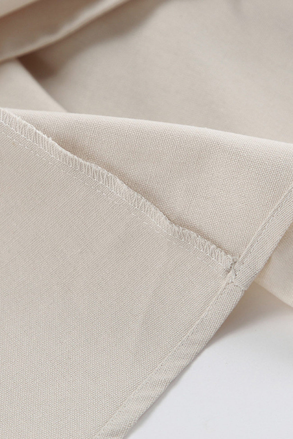 V Neck Single-breasted Cotton Linen A-line Dress