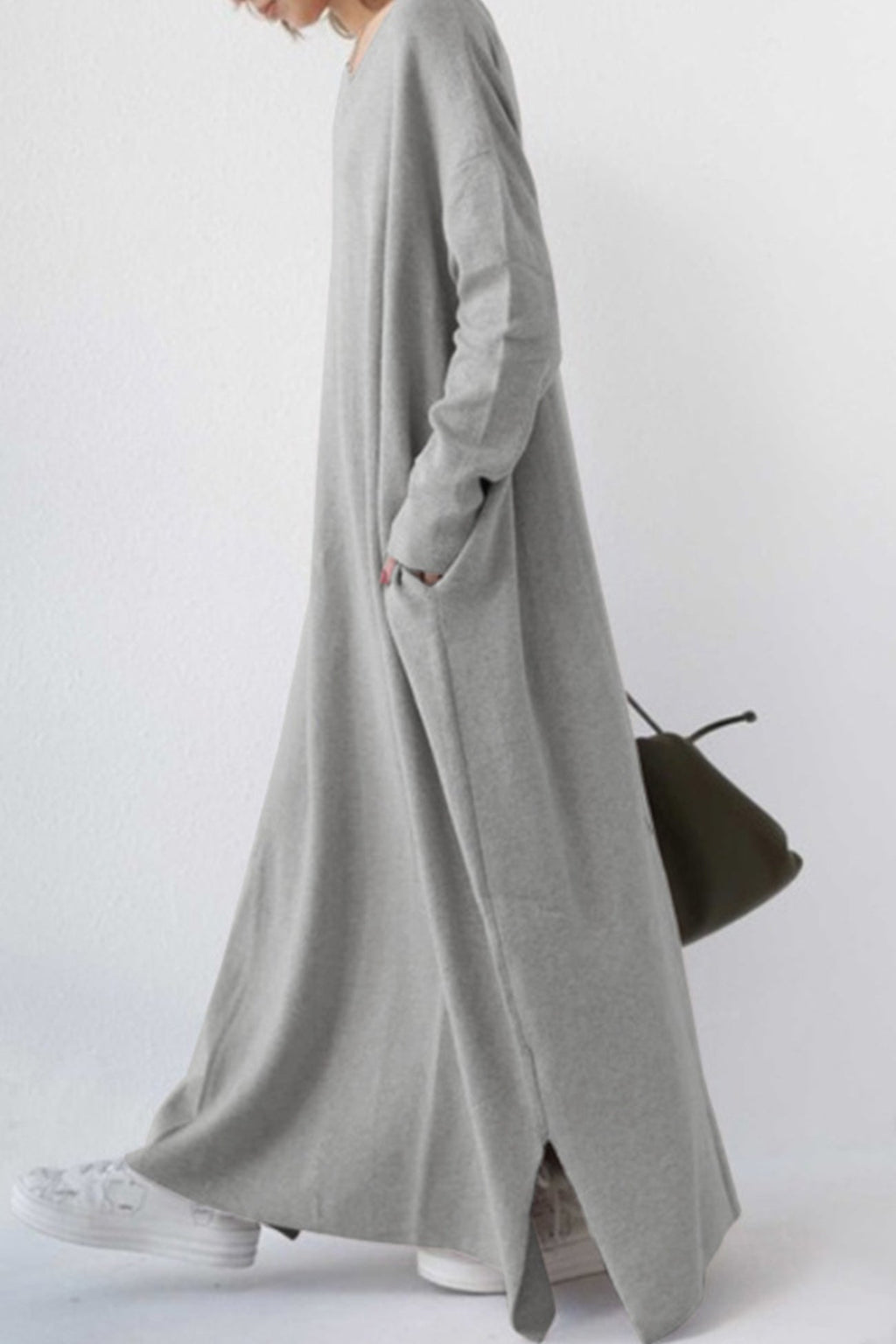 Elsa V Neck Sweatshirt Classic Dress for Everyday Wear Boutique Fashion Style