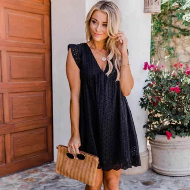 Consuelo Luxe V Neck Dress Designer Edit