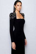 Roxany Queen Anne Neckline Maxi Dress
