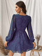 DressBetty - 2024 Sexy Long Sleeve Green Plunge A-Line Mini Boho Dress