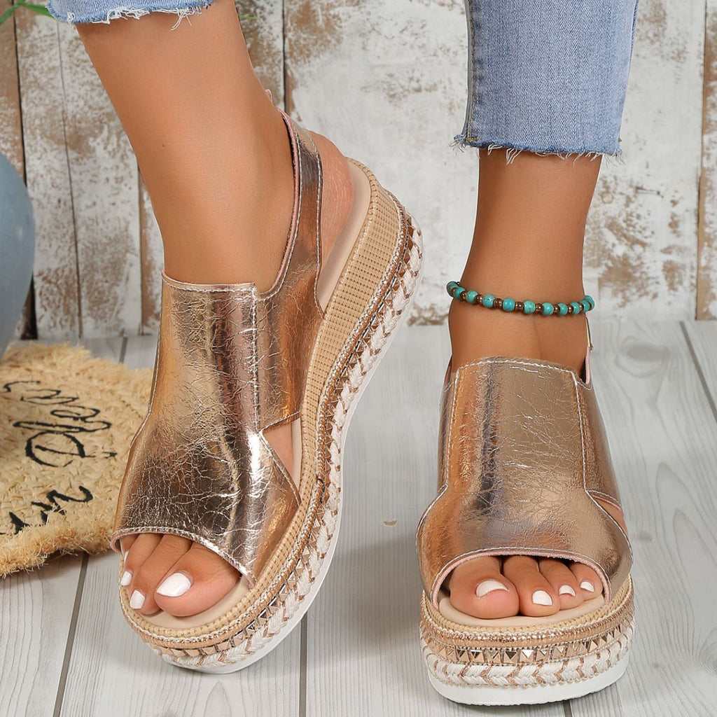 Buckle Wedge Sandals