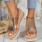 Buckle Wedge Sandals