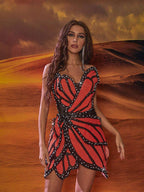 Butterfly Sequin Pearl Mini Dress