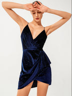 Velvet Wrap Cami Dress