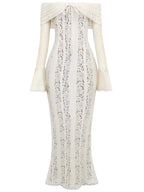 Lace Off-Shoulder Maxi Dress