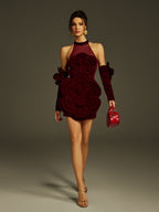 Flower Velvet Mini Dress