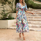 Malena Premium V Neck Midi Dress Chic Silhouette Collection