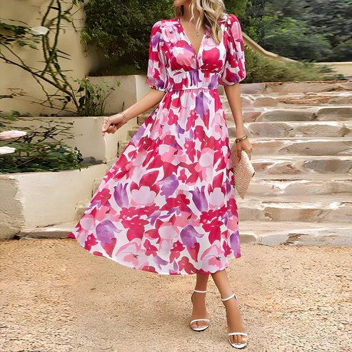 Katia Minimalist Printed Midi Dress Evening Wear Edit