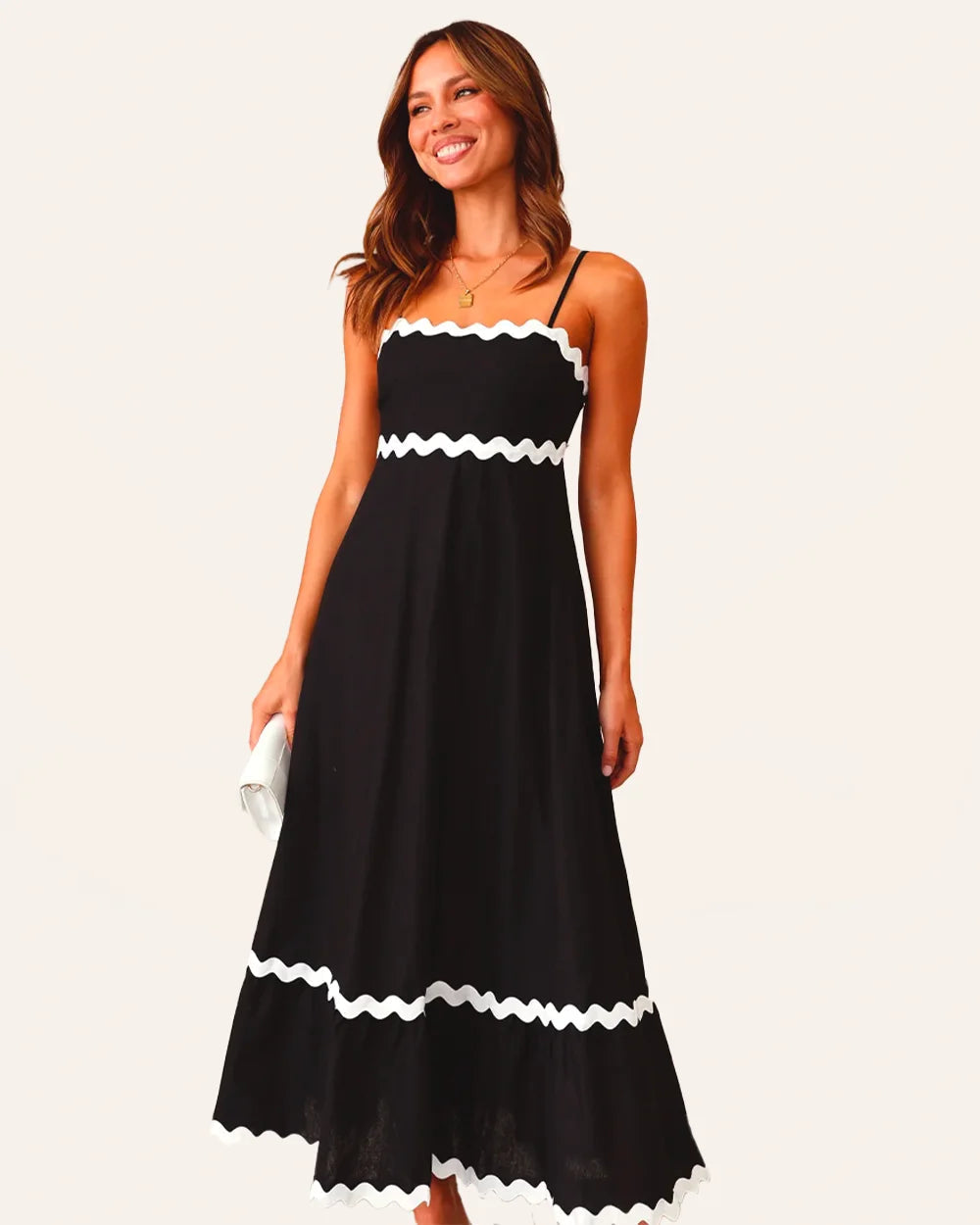 Nora Luxe Contrast Long Capri Dress Evening Wear Edit