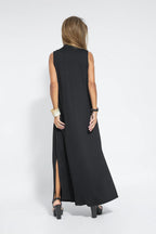 Nicole Minimalist Long Dress with V Neck Premium Wardrobe Essential