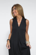 Nicole Minimalist Long Dress with V Neck Premium Wardrobe Essential